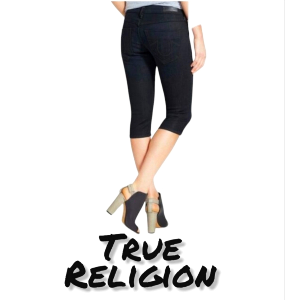 🆕️True Religion Tawny Skinny Capri Night Kiss Jeans. Women's Size: W24x17L.